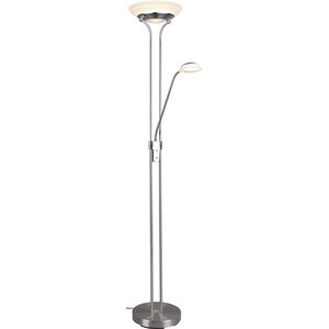 LED Vloerlamp - Trion Orsan - 31W - Warm Wit 3000K - Dimbaar - Rond - Mat Nikkel - Aluminium