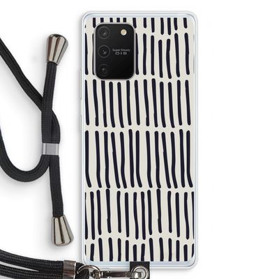 Moroccan stripes: Samsung Galaxy S10 Lite Transparant Hoesje met koord