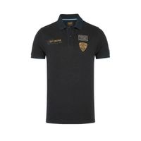 PME Legend slim fit polo met printopdruk donkerblauw - thumbnail