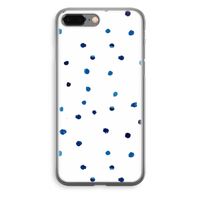 Blauwe stippen: iPhone 8 Plus Transparant Hoesje