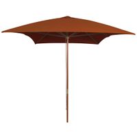 Parasol met houten paal 200x300 cm terracottakleurig - thumbnail