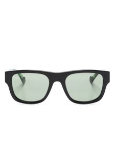 Gucci Eyewear lunettes de soleil carrées à effet écailles de tortue - Noir