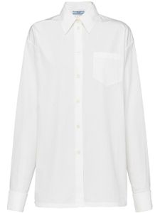 Prada chemise en popeline à plaque logo - Blanc