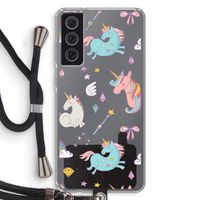 Fantasiewereld: Samsung Galaxy S21 FE Transparant Hoesje met koord