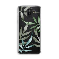 Tropical watercolor leaves: Samsung Galaxy J8 (2018) Transparant Hoesje