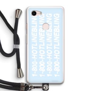 Hotline bling blue: Pixel 3 Transparant Hoesje met koord
