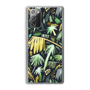 Tropical Palms Dark: Samsung Galaxy Note 20 / Note 20 5G Transparant Hoesje