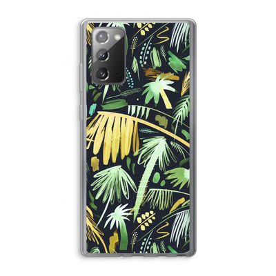 Tropical Palms Dark: Samsung Galaxy Note 20 / Note 20 5G Transparant Hoesje