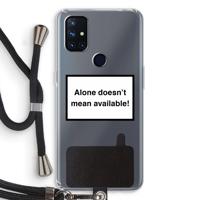 Alone: OnePlus Nord N10 5G Transparant Hoesje met koord