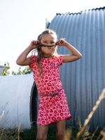 Quapi Meisjes jurk - Fab - Schelp roze luipaard - thumbnail