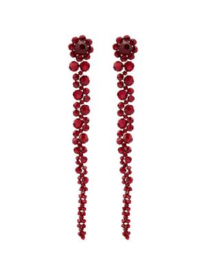 Simone Rocha boucles d'oreilles pendantes à ornements - Rouge