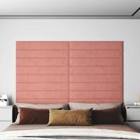 Wandpanelen 12 st 1,62 m 90x15 cm fluweel roze Wandpanelen 12 st 1,62 m 90x15 cm fluweel roze
