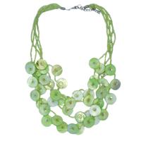 Korte Kralen Ketting met Schelpjes Groen Korte Kralen Ketting met Schelpjes Groen