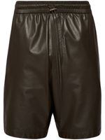 AMIRI short en cuir artificiel à patch logo - Marron