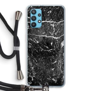 Zwart marmer: Samsung Galaxy A32 4G Transparant Hoesje met koord