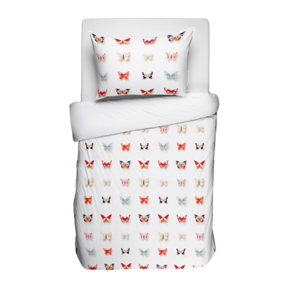Dekbedovertrek Katoen Origami Vlinder Dieren 140x200 Cm Fresh And Co Kids - Dekbed-Discounter.nl