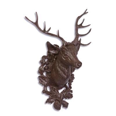 A CATS IRON WALL MOUNT DEER HEAD