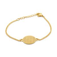 Gepersonaliseerde vingerafdrukken armband ovaal - Stainless steel - Goud - 4 vingerafdrukken