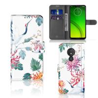 Motorola Moto G7 Power | Telefoonhoesje | Met pasjeshouder | Bird Flowers
