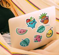 Tropisch fruit en dranken laptop sticker