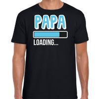 Cadeau t-shirt aanstaande papa - papa loading - zwart/blauw - heren - Vaderdag/verjaardag - thumbnail