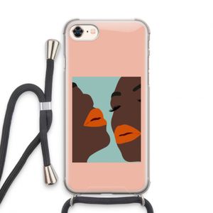 Orange lips: iPhone 7 Transparant Hoesje met koord
