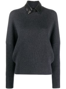 Brunello Cucinelli pull en cachemire à col montant - Gris