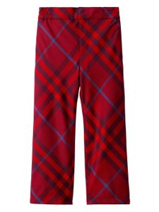 Burberry Kids pantalon droit en laine à carreaux - Rouge