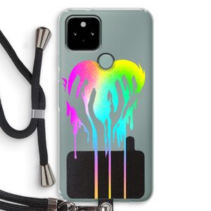 Hold My Heart: Pixel 5 Transparant Hoesje met koord