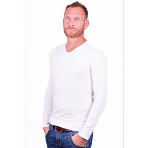 Alan Red t-shirt Model Oslo (Longsleeve) White