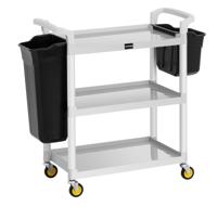 Schoonmaakwagen - 2 plastic bakken - 150 kg