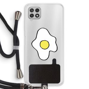 Spiegelei: Samsung Galaxy A22 4G Transparant Hoesje met koord