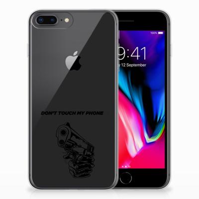 Apple iPhone 7 Plus | 8 Plus Silicone-hoesje Gun Don't Touch My Phone Apple iPhone 7 Plus | 8 Plus Silicone-hoesje Gun Don't Touch My Phone