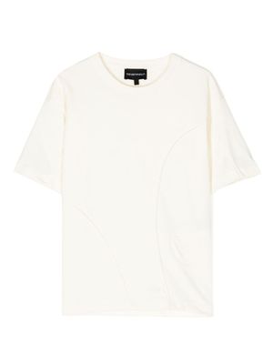 Emporio Armani Kids t-shirt à détails de coutures - Tons neutres