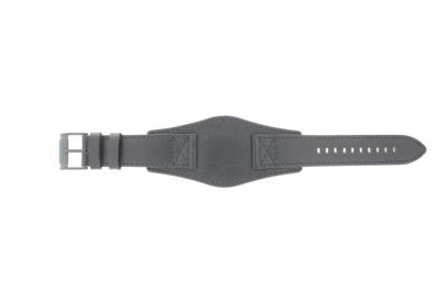 Horlogeband Fossil FS4617 / Machine Onderliggend Leder Zwart 24mm