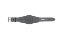 Horlogeband Fossil FS4617 / Machine Onderliggend Leder Zwart 24mm