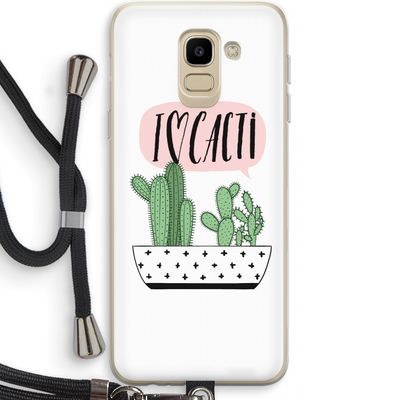I love cacti: Samsung Galaxy J6 (2018) Transparant Hoesje met koord