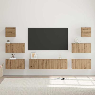 Tv-meubelset 8 pcs artisanaal eikenkleurig 60 x 30 x 30 cm