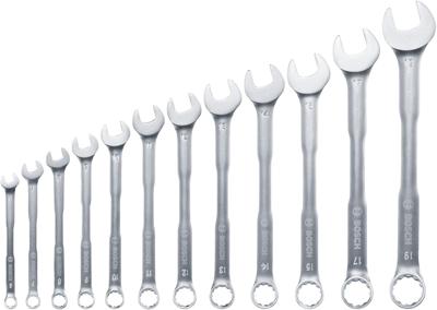 Bosch Groen Spanner set 12-piece (Steek/ringsleutelset 12 stuks: 6/7/8/9/10/11/12/13/14/15/17/19) - 1600A02Z9D