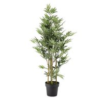 Groene bamboe kunstplant 125 cm in zwarte plastic pot