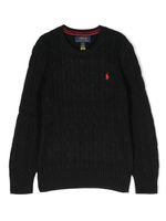 Ralph Lauren Kids pull en coton à logo Polo Pony - Noir