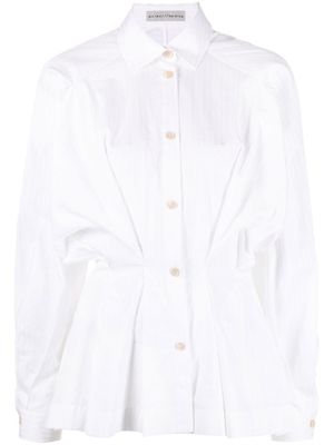 Palmer//Harding chemise en coton à taille froncée - Blanc