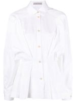 Palmer//Harding chemise en coton à taille froncée - Blanc