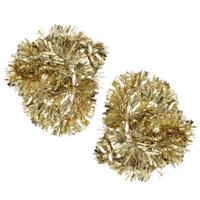 Kerstslinger - 2x - goud - 200 x 15 cm - lametta/folie - folieslinger - kerstboomslinger