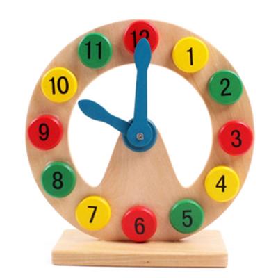 Kinderen bouwstenen houten aantal overeenkomende geometrie klok educatief speelgoed grootte: 20 5 * 20 5 * 7 cm