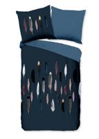 Good Morning Dekbedovertrek "veren" - Blauw - (135x200 cm) - Katoen