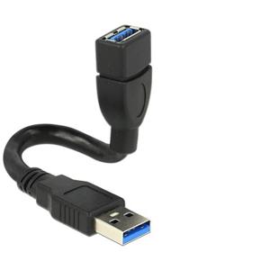 Delock USB-kabel USB 3.0 USB-A stekker, USB-A bus 0.15 m Zwart 83713