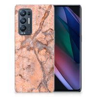 OPPO Find X3 Neo TPU Siliconen Hoesje Marmer Oranje - thumbnail