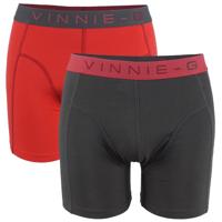 Vinnie-G Flamingo boxershorts 2-pack Rood/Antraciet Uni -S