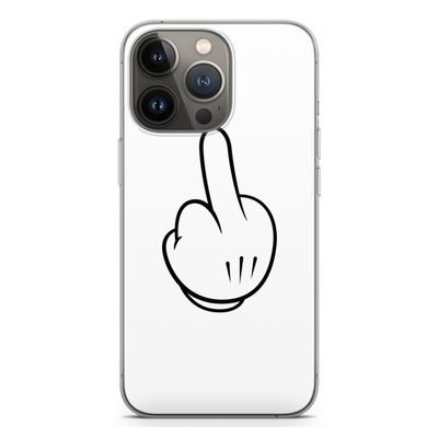 Middle finger white: iPhone 13 Pro Transparant Hoesje